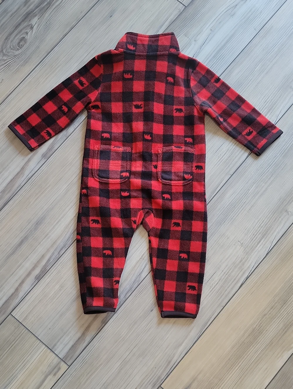 Carhartt Red and Black Buffalo Plaid Fleece One-Piece